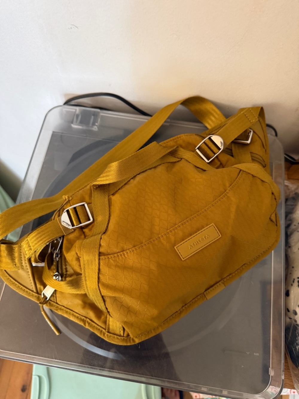 Athleta Mustard Yellow Crossbody Sling Bag